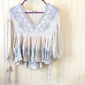 American Eagle Flowy Bohemian Peasant Top